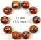 VALKYRIE Orange/Blue Iridescent Glass Marbles 22mm (7/8 inch) SHOOTER Taw (Lot of 10)